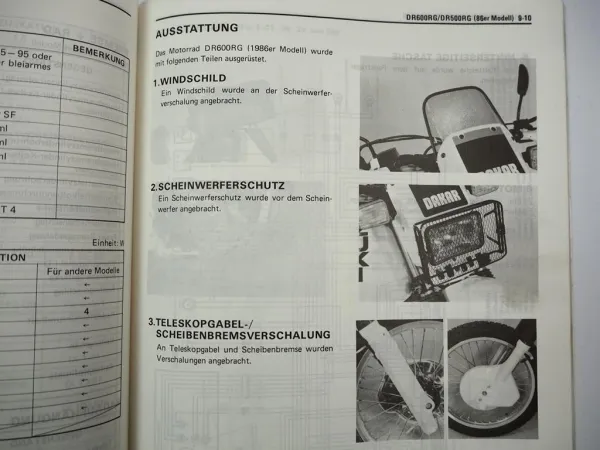 Suzuki DR 600S 500 Werkstatthandbuch 1984-1990 Reparaturanleitung Wartungsanleitung