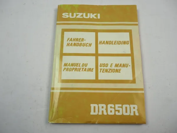Suzuki DR650R Fahrerhandbuch Betriebsanleitung Handleiding M 1990 Manuel du proprietaire