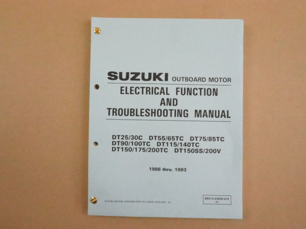 Suzuki DT25 - 200V Outboard Motor 1986 - 1993 Electrical Trouble Shooting Manual