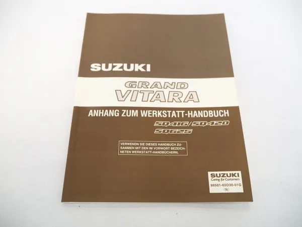 Suzuki Grand Vitara SQ 416 420 625 2001 Werkstatthandbuch H25 G16 J20 Motor Tempomat