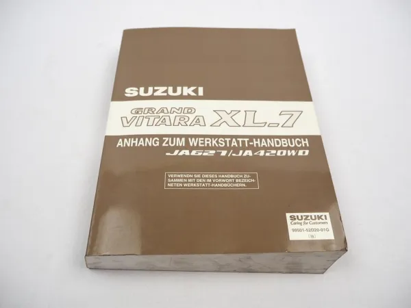 Suzuki Grand Vitara XL-7 JA627 H27 & JA420WD RHW Werkstatthandbuch 2003 Nachtrag