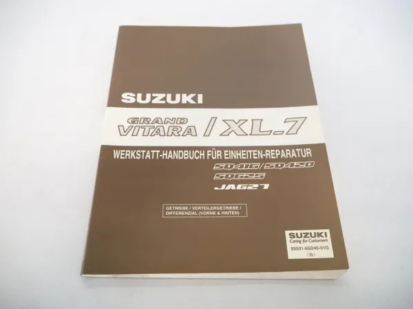 Suzuki Grand Vitara XL-7 Werkstatthandbuch Getriebe & Differential Reparaturanleitung