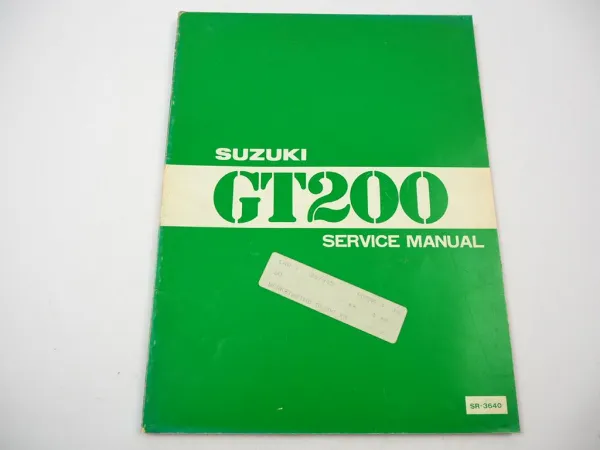 Suzuki GT 200 X5 GT200E Service Repair Manual Wiring Diaram 1979