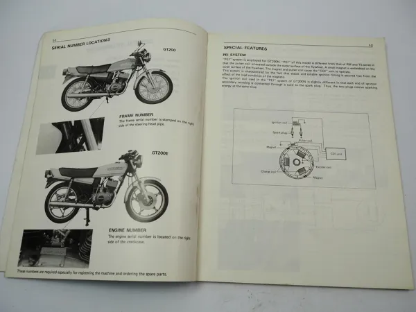 Suzuki GT 200 X5 GT200E Service Repair Workshop Manual Wiring Diaram 1979