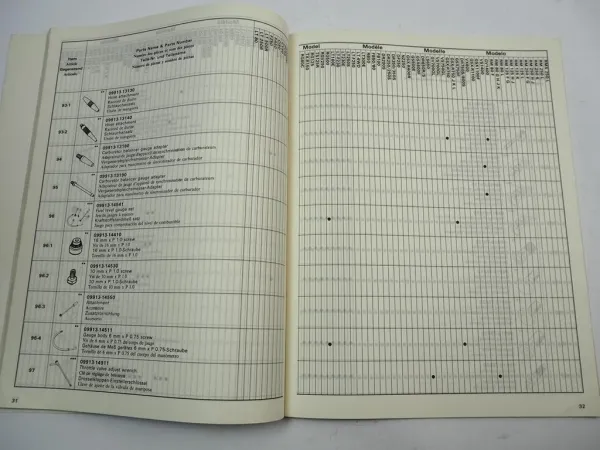 Suzuki Motorrad Spezialwerkzeuge Katalog 1985 - 1990 Service Tools Catalog