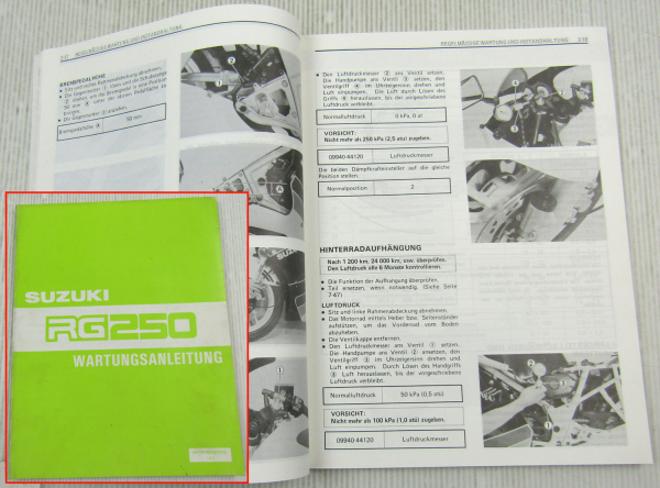 Suzuki RG250 Werkstatthandbuch Wartungsanleitung Reparaturanleitung von 1986