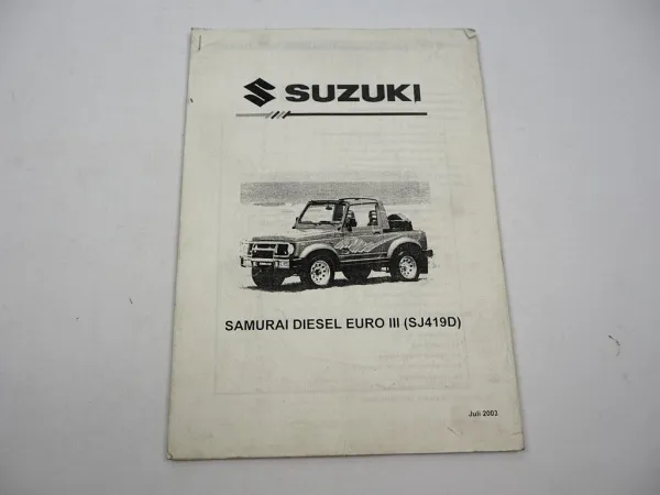 Suzuki Samurai SJ419D Diesel F8Q Motor EPIC Pumpe Reparatur Werkstatthandbuch