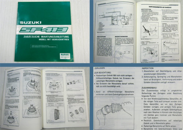 Suzuki Swift SF413 4WD Allrad Werkstatthandbuch Reparatur Zusatz Wartung 1989