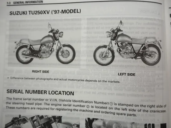 Suzuki TU250 XV from 1996 Service Repair Workshop Manual & Maintenance