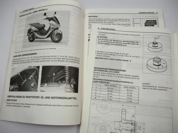 Suzuki UC125 Werkstatthandbuch ab 1999 2000 Reparaturanleitung Wartungsanleitung