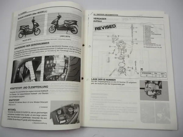 Suzuki UX50W Werkstatthandbuch 1999 Reparaturanleitung Wartungsanleitung Roller