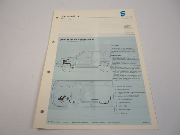 Suzuki Vitara V6 2.0 Bj. 1999 Eberspächer Hydronic B5WS Einbau Standheizung