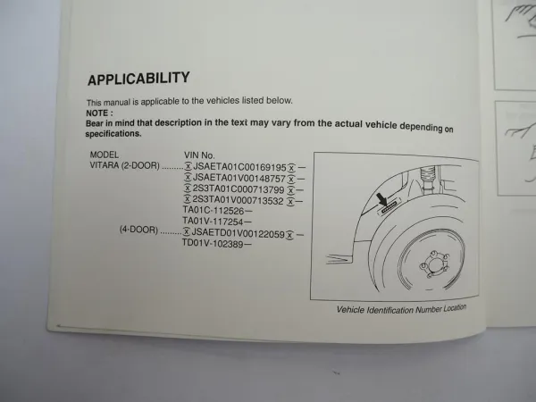 Suzuki Vitara Wiring Diagram Manual März & Oktober 1993 Schaltplan Elektrik