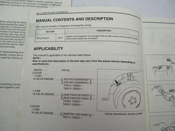 Suzuki Vitara Wiring Diagram Manual März & Oktober 1993 Schaltplan Elektrik
