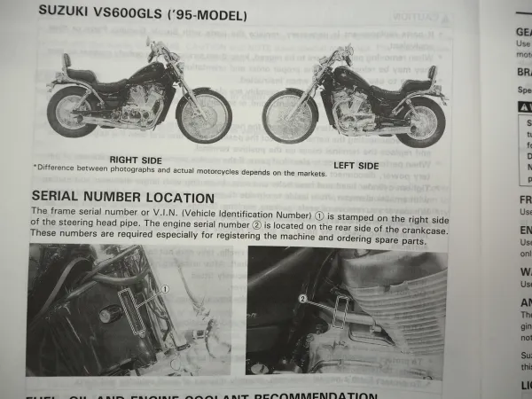 Suzuki VS 600 GL Intruder Service Repair Workshop Manual & Maintenance 1995