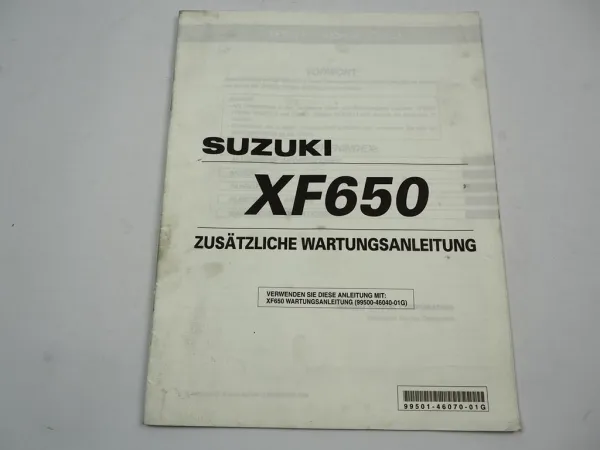 Suzuki XF650 X 2000 Nachtrag Werkstatthandbuch Reparaturanleitung Schaltplan