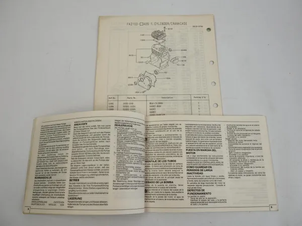 Tanaka TCP 50 80 Kreiselpumpe Bedienungsanleitung Ersatzteilliste 1991