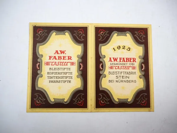 Taschenkalender A. W. Faber Castell Bleistiftfabrik Stein Nürnberg Werbung 1925