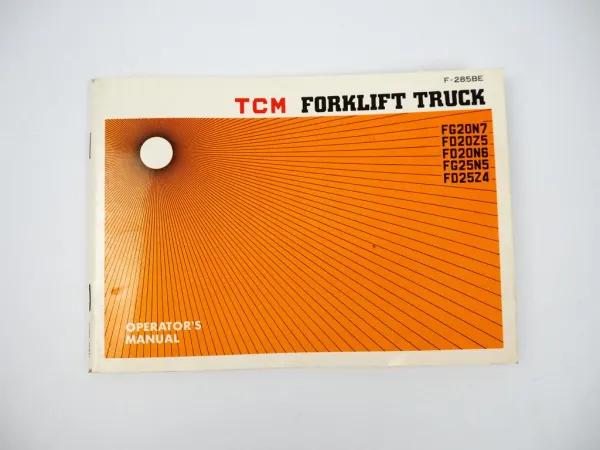 TCM FG FD 20 25 Z4 Z5 N5 N6 N7 Forklift Truck Operators Manual 1977