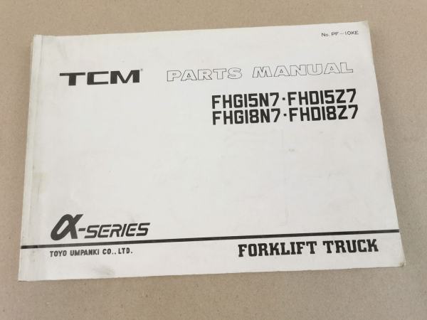 TCM FHG FHD 15 18 N7 Z7 Forklift Truck Parts List Ersatzteilliste in engl 1993