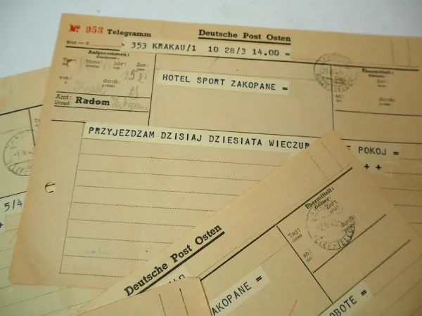 Telegramme Deutsche Post Osten 1942 Krakau Zakopane Neu Sandez Radom