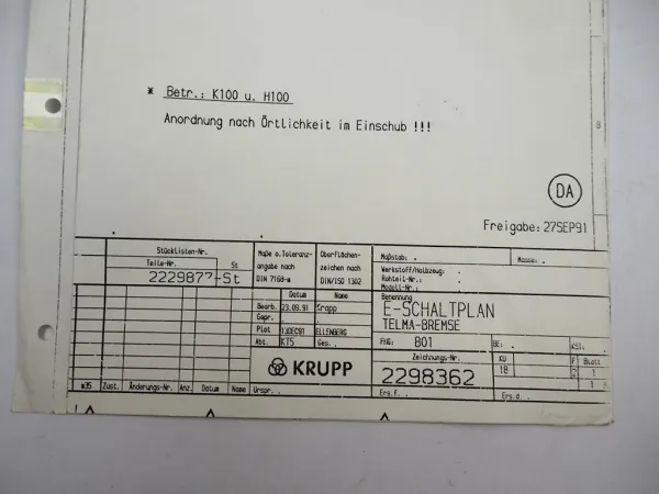 Telma Bremse Retarder für Krupp Kran K100 H100 Betriebsanleitung ETL Schaltplan