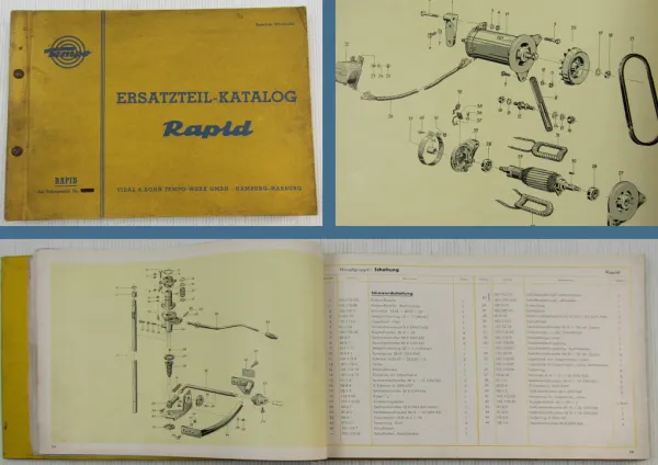 Tempo Rapid Transporter Ersatzteilkatalog Ersatzteilliste 11/1958