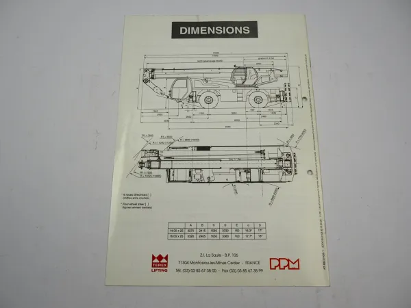 Terex Potain Poclain PPM ATT 400/3 Mobilkran Autokran Prospekt Brochure 2000