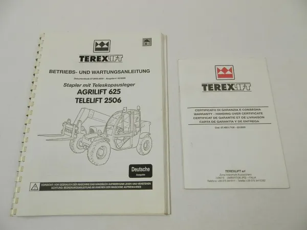 TerexLift Agrilift 625 Telelift 2506 Stapler Betriebsanleitung Wartung 2005