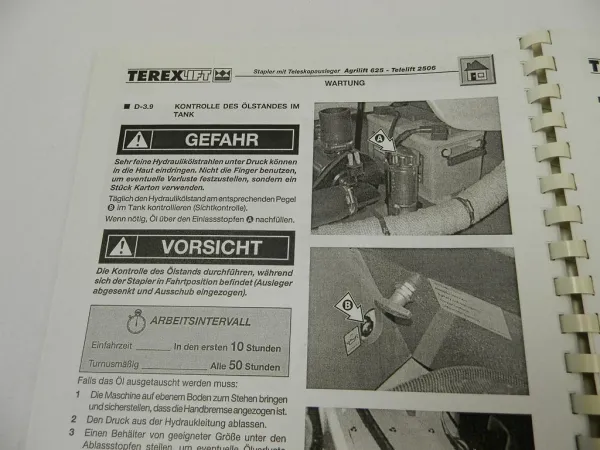 TerexLift Agrilift 625 Telelift 2506 Stapler Betriebsanleitung Wartung 2005