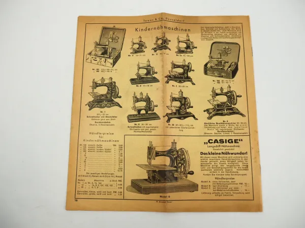 Tewes & Co. Düsseldorf Nähmaschinenteile Katalog 1934