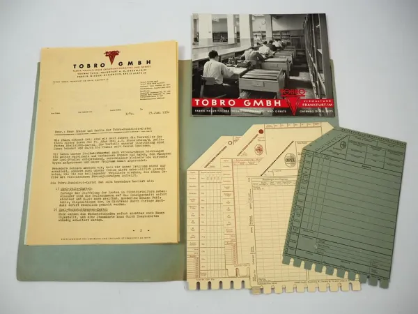 Tobro GmbH Frankfurt Rundsicht Kartei für Opel Firmenbrief Karten Prospekt 1950