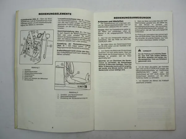 Toro Reelmaster 216 Rasenmäher Betriebsanleitung Bedienungsanleitung 1987