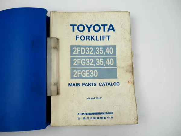 Toyota 2FD 2FG 32 35 40 2FGE30 Forklift Ersatzteilliste Main Parts Catalog 1981