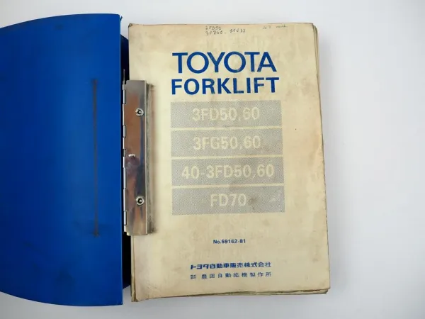 Toyota 3FD 3FG 40-3FD 50 60 FD70 Forklift Parts Catalog Ersatzteilliste 1981