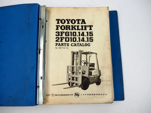 Toyota 3FG 2FD 10 14 15 Forklift Truck Parts Catalog Ersatzteilliste 1973