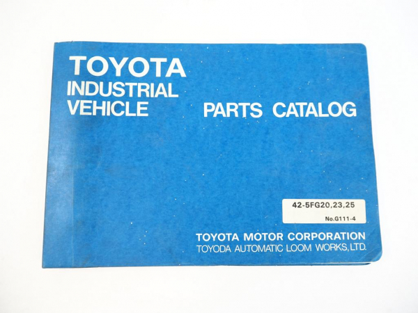 Toyota 42-5FG 20 23 25 Forklift Parts Catalog 1988