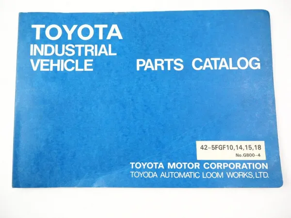 Toyota 42-5FGF10 14 15 18 Forklift Truck Parts Catalog Ersatzteilliste Gabelstapler