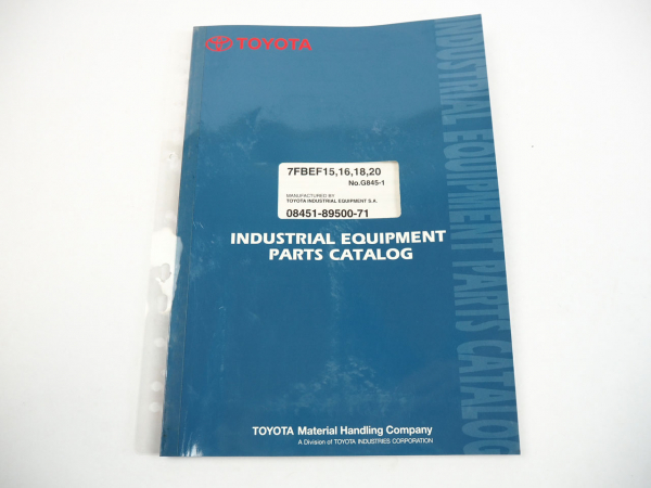 Toyota 7FBEF 15 16 18 20 Gabelstapler Ersatzteilliste Parts Catalog 2003