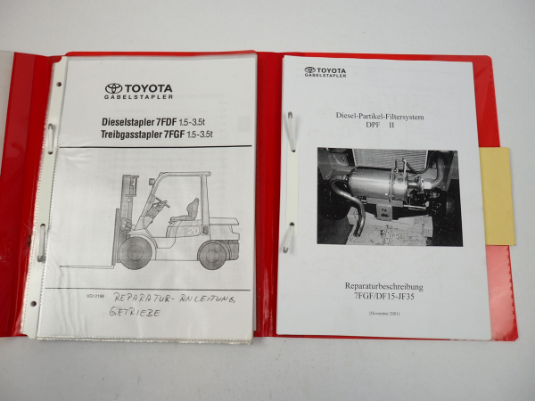 Toyota 7FDF 7FGF Gabelstapler Getriebe Diesel Partikel Filter Werkstatthandbuch
