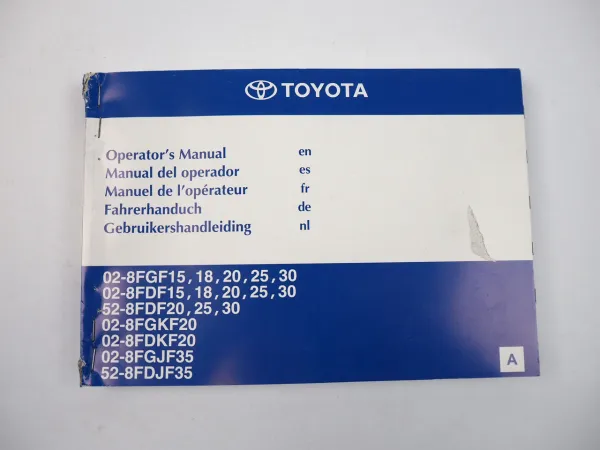 Toyota 8 FGF FDF FGKF FDKF FGJF FDJF 15 18 20 25 30 35 Stapler Betriebsanleitung