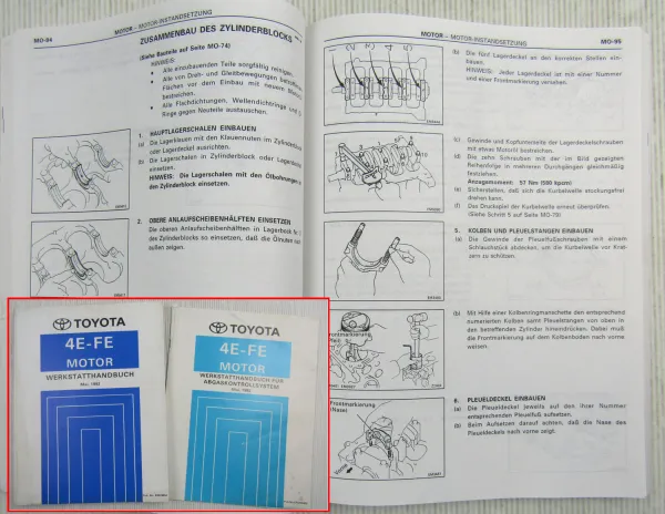 Toyota Corolla 1.3 l 16V Motor 4E-FE +Kat Abgaskontrolle Reparaturanleitung 1992