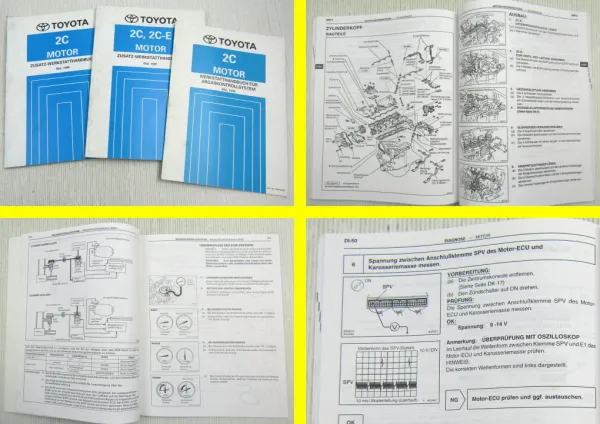 Toyota Corolla 2C 2C-E Motor Werkstatthandbuch Reparaturanleitung Ergänzungen