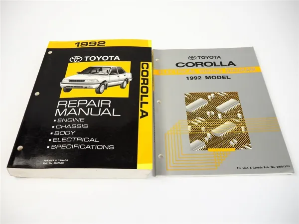 Toyota Corolla AE92 AE95 1992 Factory Service Shop Repair Manual USA Canada