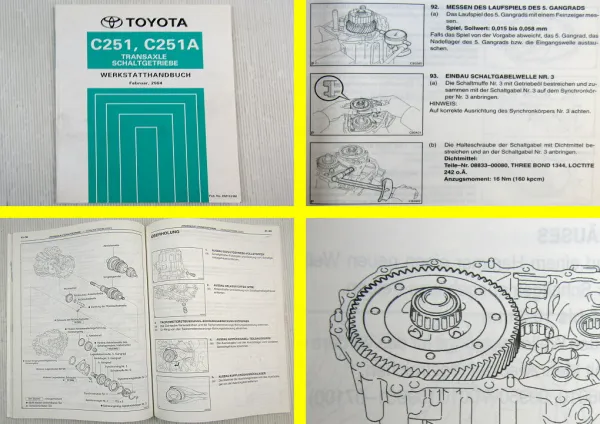 Toyota Corolla Getriebe C251 C251A Werkstatthandbuch 2004