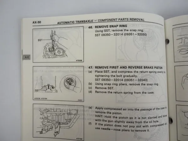 Toyota Corolla Tercel 1993 Repair Manual Automatic Transaxle A131L A132L