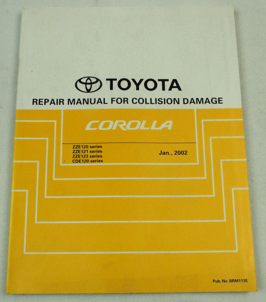 Toyota Corolla Verso E12 Repair Manual Collision Damage Jan. 2002
