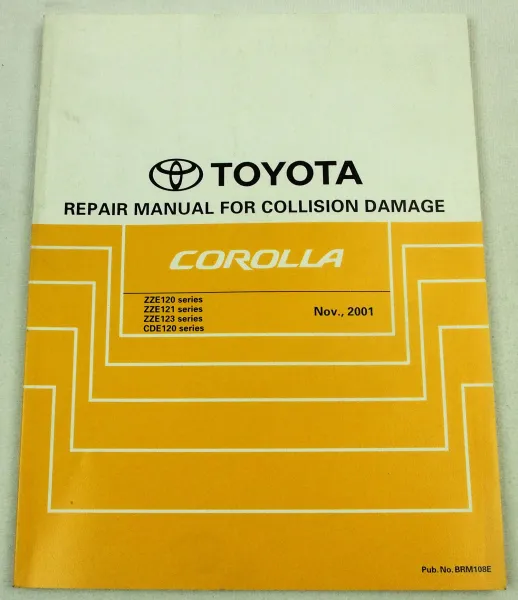 Toyota Corolla Verso E12 Repair Manual Collision Damage Nov. 2001