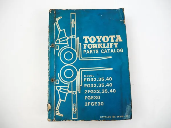 Toyota FD FG 2FG 32 35 40 FGE 2FGE 30 Forklift Parts Catalog Ersatzteilliste1976