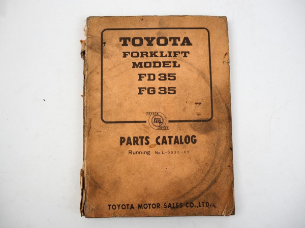 Toyota FD FG 35 Forklift Gabelstapler Ersatzteilliste Parts Catalog 1969